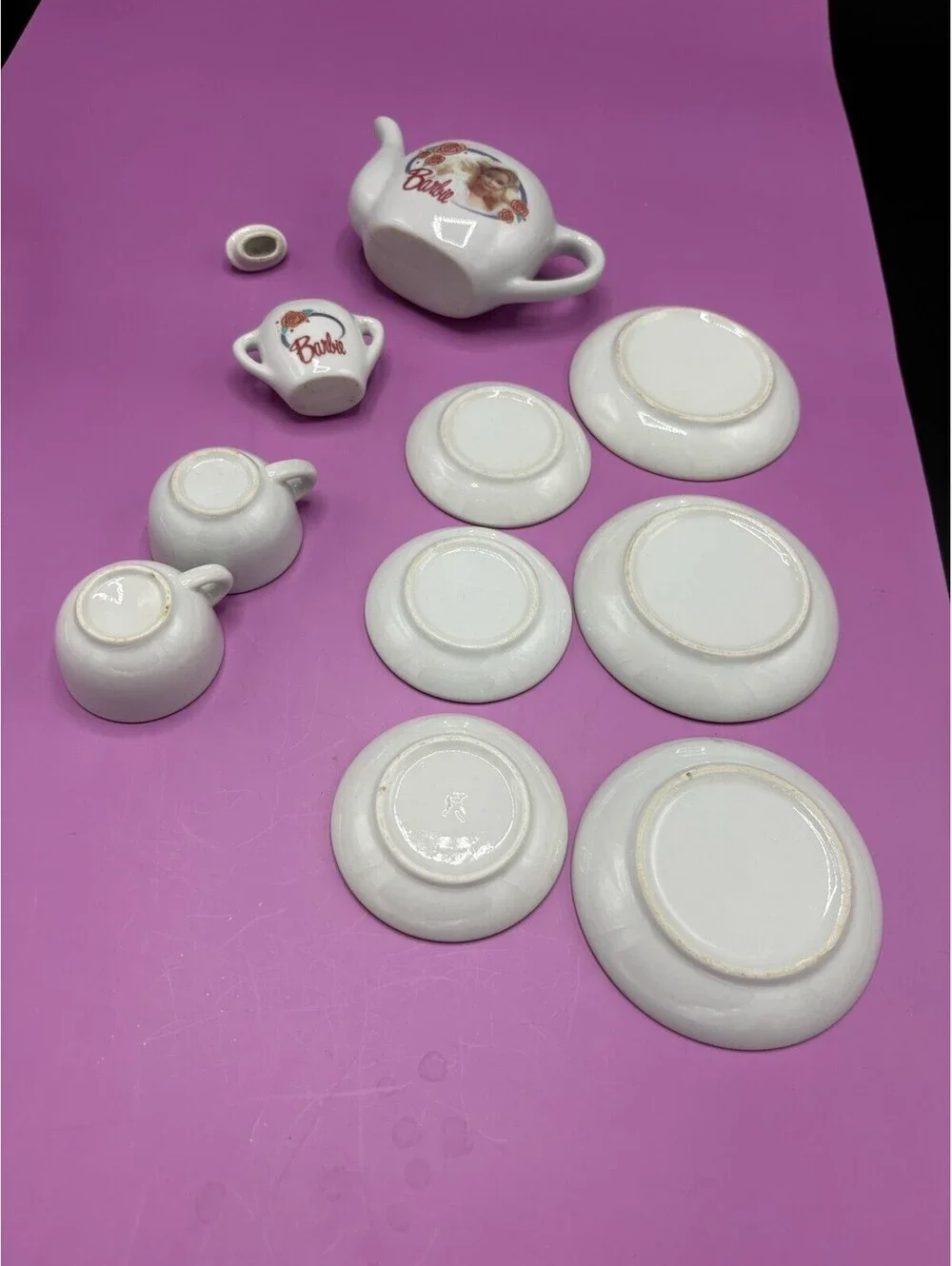 Vintage Barbie 1:6 Ceramic Tea Set Lot 9pc Replacement Lot